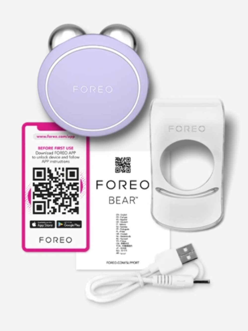 FOREO BEAR MINI Facial Toning Device Lavender Microcurrent - Picture 5 of 10